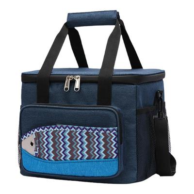 新款鱼纹防水多功能牛津饭盒袋