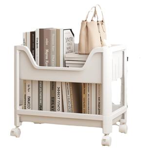 桌下书架落地置物架桌旁可移动办公室放包架工位收纳儿童简易书柜
