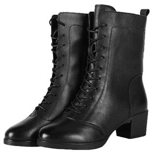 意中飞真皮舞蹈鞋女鞋广场舞鞋子爵士秋冬跳舞鞋女软底水兵舞蹈靴