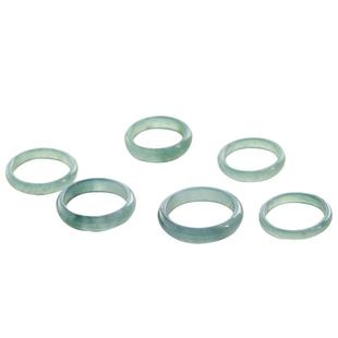 冰种蓝水翡翠戒指女款素圈指环细天然A货玉戒尾戒小指齐司礼同款