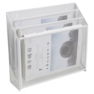 办公室屏风收纳工位壁挂式文件架收纳架金属多功能隔板报纸收纳神器存放多层杂志报刊架子桌面搁板悬挂书立