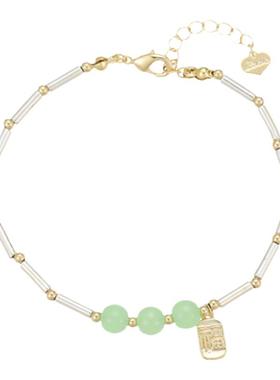 绿色串珠细手链女新中式