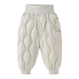 儿童羽绒裤男童女童冬季裤子宝宝高腰加厚婴幼儿保暖裤小童大PP裤