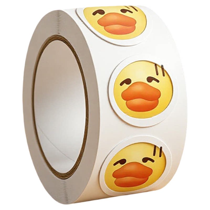 可爱小黄脸Emoji卷卷封口贴