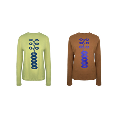 597c春夏印花长袖t恤女休闲宽松