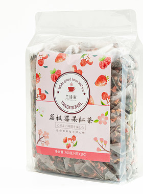荔枝莓果茶草莓红茶树莓果粒茶桑葚干玫瑰花茶组合水果茶冷泡茶包