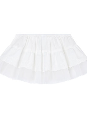 MUCMUKN【甜心裙帘】全棉镂空绣花网纱双层甜美花边屁帘女童26夏