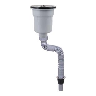 志邦大信不锈钢厨房水槽单槽110 114 140mm提篮下水器防臭排水管