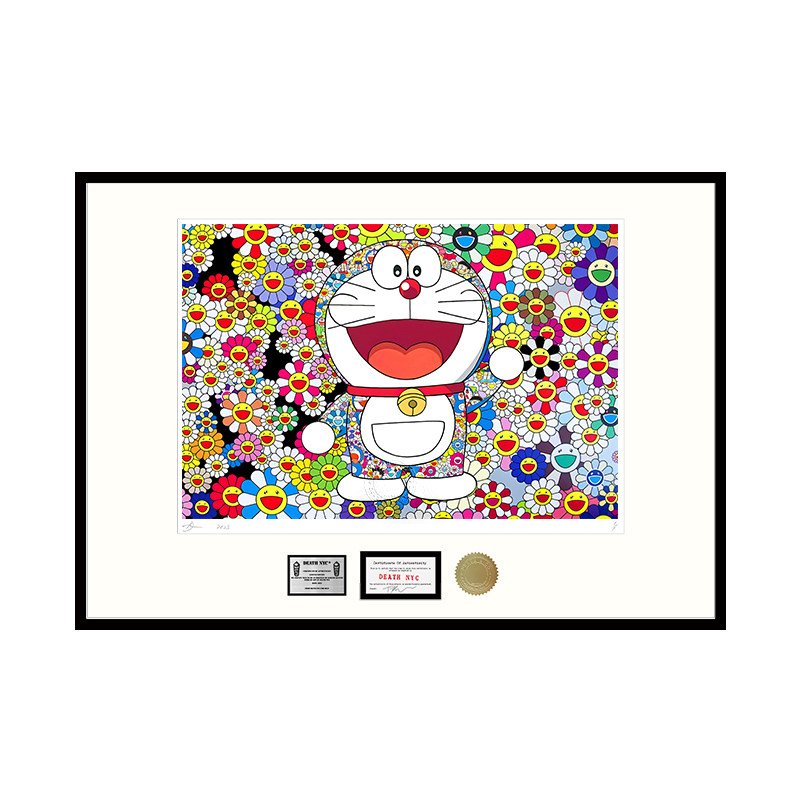 2025新款客厅装饰画村上隆安尼画廊挂画哆啦A梦太阳花多巴胺挂画