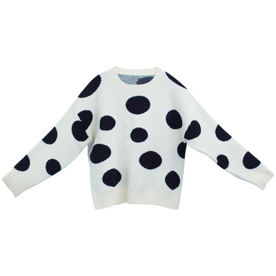 糖十一日系毛衣女秋冬外穿2024新款圆领宽松套头毛衣慵懒风上衣女