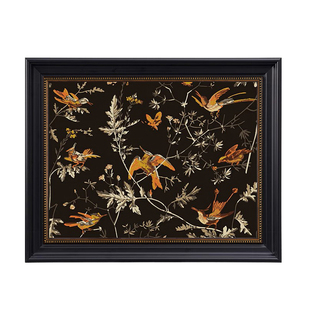 中古风电表箱装饰画复古轻法式中国风遮挡配电箱画黑色推拉液压画