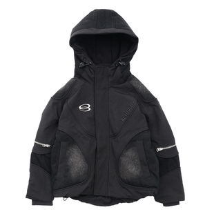 男童潮牌高端牛仔拼接加厚羽绒服2025新款青少年连帽白鸭绒外套潮