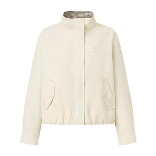 【双面穿】GOLDEN BEAR/金熊2026春季新品女士立领格纹夹克外套