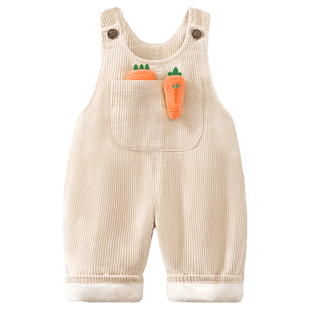 婴儿背带裤冬季加厚男宝宝秋冬儿童衣服女孩宝宝冬装裤子女童棉裤