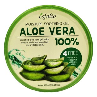 保湿 esfolio韩国ALOE VERA 100%芦荟胶清爽修护淡印睡眠补水免洗