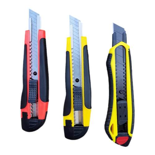 包胶美工刀片黑刃大号拆快递开箱裁纸用壁纸刀工业级重型全钢加厚