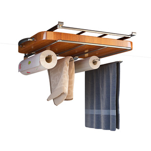 免打孔厨房置物架橱柜下挂架砧板架案板菜板放置架不锈钢锅盖架子