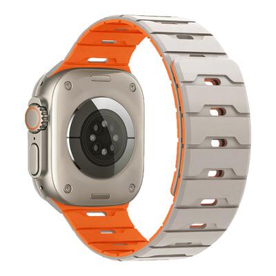 适用苹果S11手表iwatch10表带applewatch9磁吸S10硅胶S9新款Ultra3/2男生SE女S8腕带S7高级S6创意11智能运动