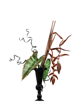 墨色林莽  中古风花形玻璃花瓶进口掉鸟花艺 别墅玄关售楼处摆件