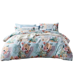 【断码清】富安娜出品馨而乐磨毛四件套被套床单柔软家用床上用品