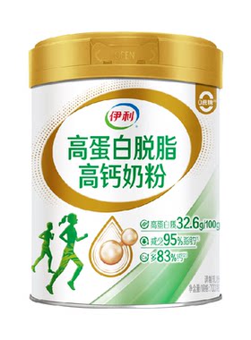 伊利高蛋白脱脂高钙奶粉搭配麦片