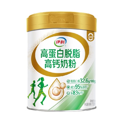 伊利高蛋白脱脂高钙奶粉搭配麦片