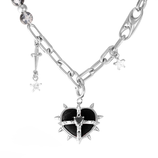 boystory贺鑫隆同款OCTO VITA原创设计黑心恶女 串珠项链朋克男女