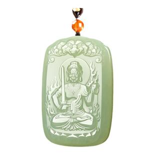 新疆和田玉不动明王本命佛吊坠男生肖属鸡守护神玉石项链玉坠女款