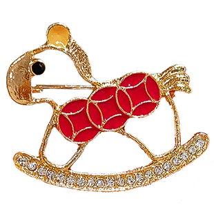 红色本命年生肖小马胸针女款轻奢设计感别针时尚胸花配饰新年礼物