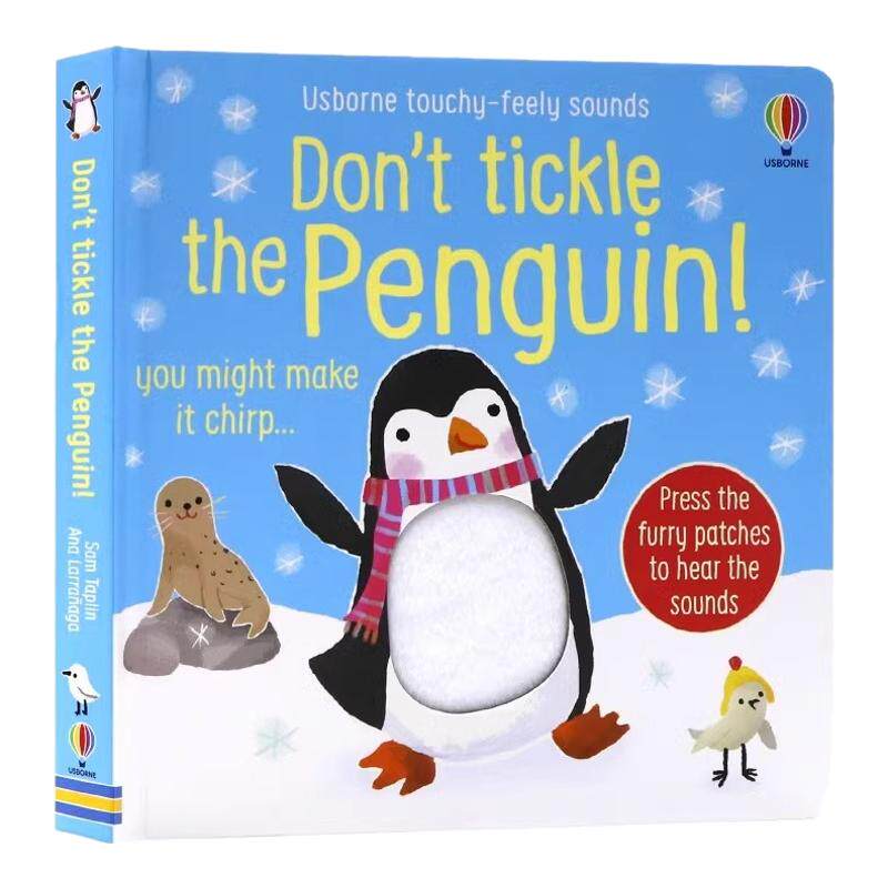 Usborne触摸发声书别给企鹅挠痒痒英文原版绘本 Don't Tickle the Penguin 低幼儿童英语启蒙认知发声亲子游戏玩具纸板洞洞触摸书