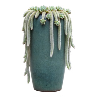 九尾狐专用花盆悬崖高桩粗陶特大号多肉老桩细高切口复古家用落地