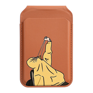 智卡奴 magsafe磁吸转轴卡包支架适用于苹果17promax手机壳小众16创意简约iPhone15可插卡套PU皮革14抽绳连帽