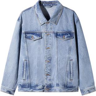 2024年秋季品GXG牛仔夹克男潮流宽松牛仔外套休闲夹克男