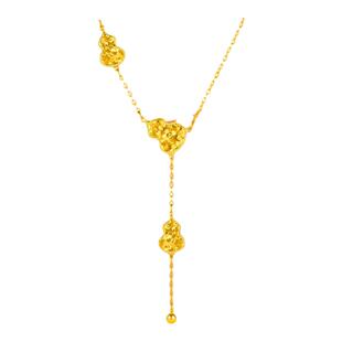 调太幅碎碎冰葫芦流苏项链 女18K金纯银鱼鳞潮锁骨链长款礼物黄金