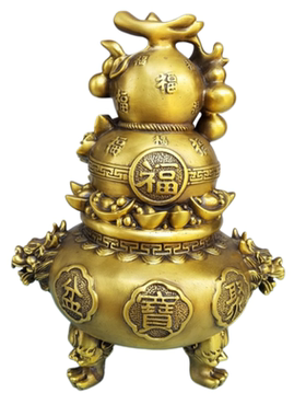 福禄进宝黄铜聚宝盆家居玄关客厅装饰摆件新中式创意乔迁新居摆件