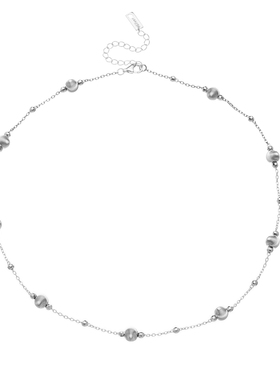 AHCHOO 静奢风S925纯银手工爆爆闪猫眼珠链条项链小众高级锁骨链