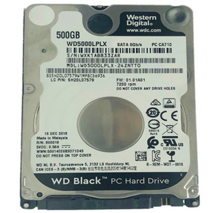 WD西部数据500G机械硬盘笔记本电脑游戏西数2.5寸7200转7mm黑盘