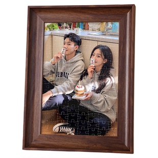 拼图照片定制人像图片画情侣diy手工礼物送女友朋友真人相片带框