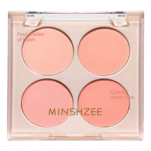 四色腮红盘显白自然裸妆显色修容盘哑光腮紫胭脂细腻一体盘初学者