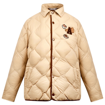 MQD童装男童羽绒服2025年冬季新款轻薄压纹翻领白鸭绒羽绒服