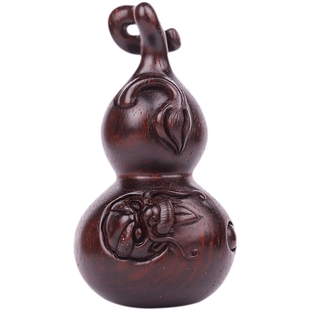 梨香院 葫芦龙手把件 印度小叶紫檀木手工雕刻文玩把玩物件手玩件