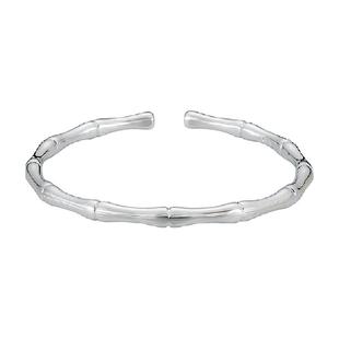 顺钦银楼S9999纯银手镯女彩丝竹节镯子年轻款生日礼物银饰