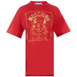 moschino/莫斯奇诺刺绣胶囊女士短袖T恤七分袖女春夏降价XY