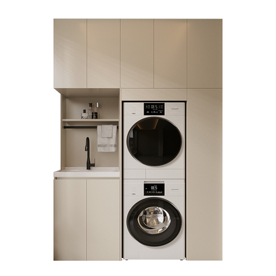 索菲亚定制不锈钢洗衣机阳台柜