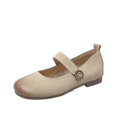 意尔康女鞋玛丽珍鞋粗跟小香风