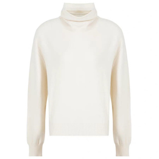 法式高级感慵懒堆堆荡领山羊绒衫女新款高领毛衣宽松显瘦针织上衣