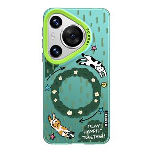 MASFEIL × 草坪上的猫适用华为Pura80手机壳磁吸p70/p60pro新款小众可爱p50高级感p40带支架全包保护套Ultra