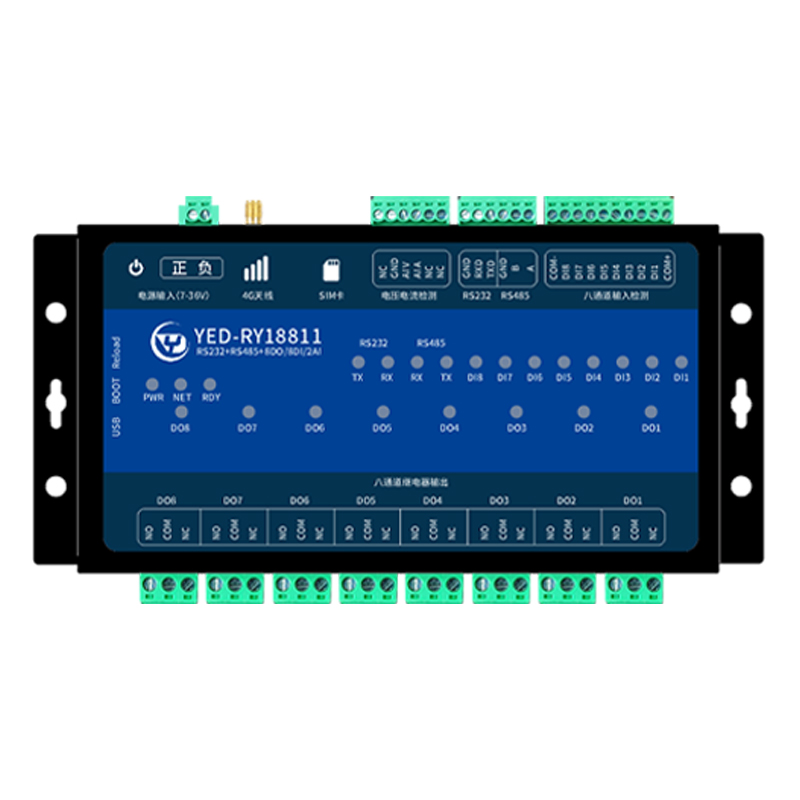 4G模块通信物联网开关量RS232/485继电器输出tcp远程IO控制RTU