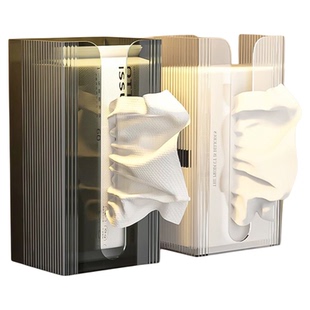 纸巾盒壁挂式洗脸巾收纳盒卫生间厨房面巾纸置物架悬挂式抽纸盒