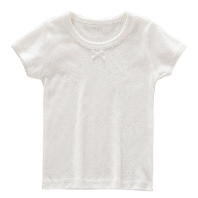 纯白色幼儿园贴身透气短袖t恤